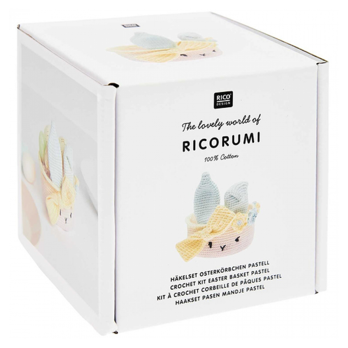 Ricorumi Kit a crochet Corbeille de Paques pastel couleur unique, RICO DESIGN