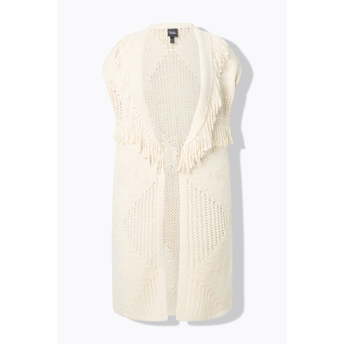 Cardigan long et oversize, coupe ouverte mastic foncé, ULLA POPKEN