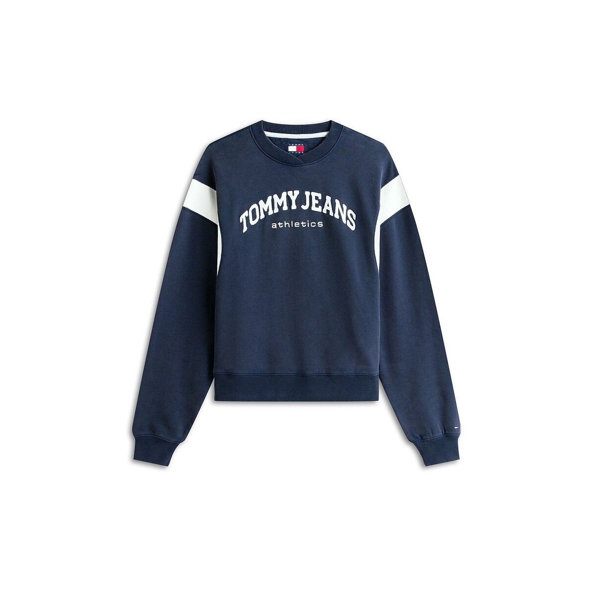 Sweat col rond, manches longues, logo marine, TOMMY JEANS