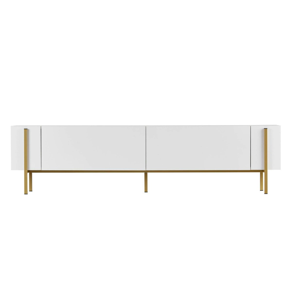 Meuble TV 2 portes 180 cm MARFA blanc - doré, PIER IMPORT