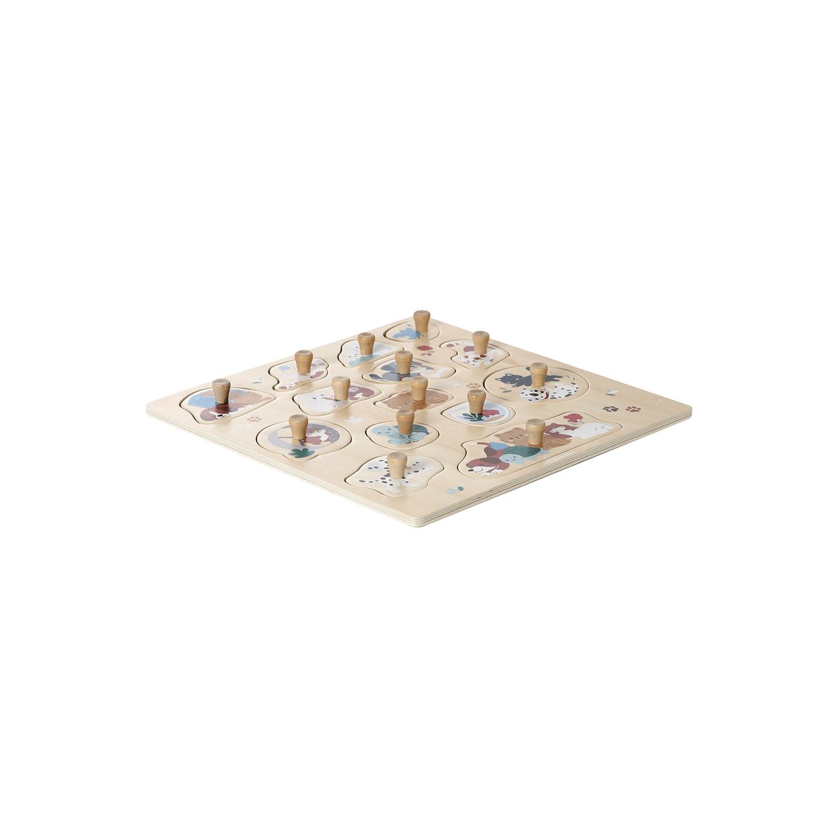 Puzzle boutons animaux en bois FSC® marron, VERTBAUDET