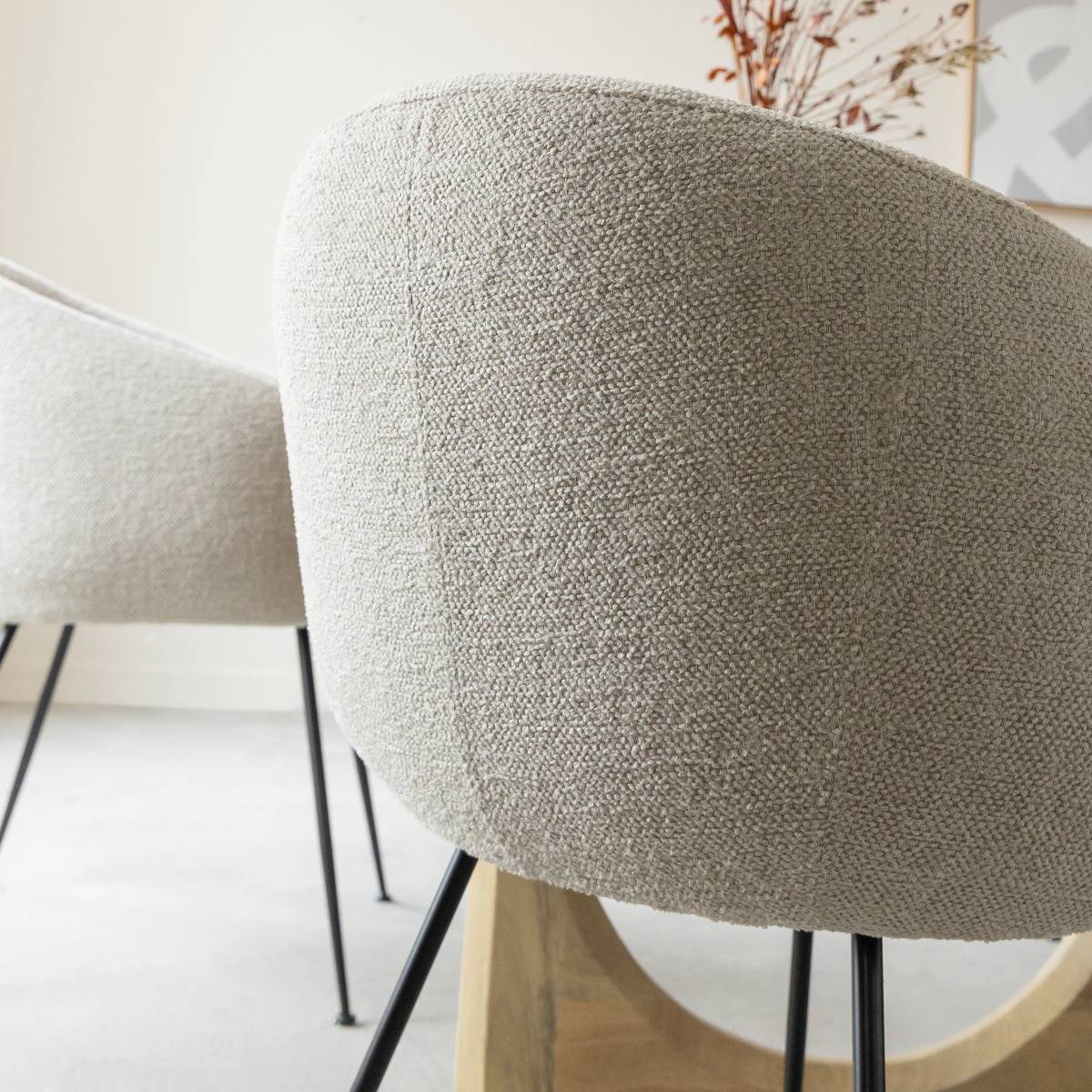 Chaise en tissu et métal SANDY blanc, MADE IN MEUBLES