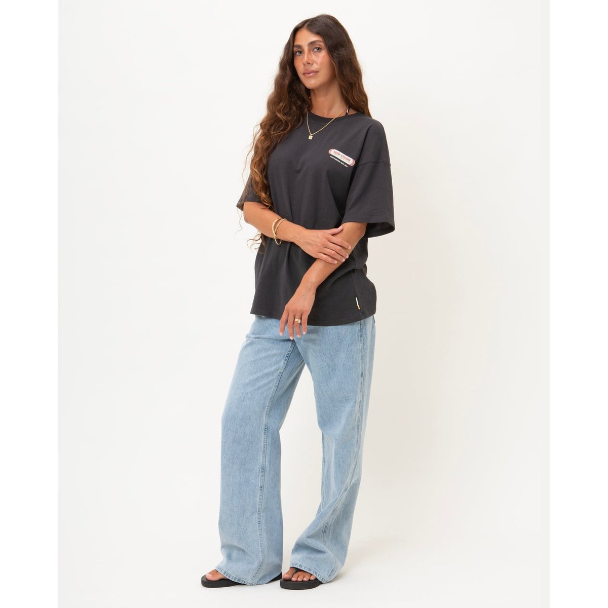 T-shirt SURF REVIVAL Heritage noir délavé/pêche, RIP CURL