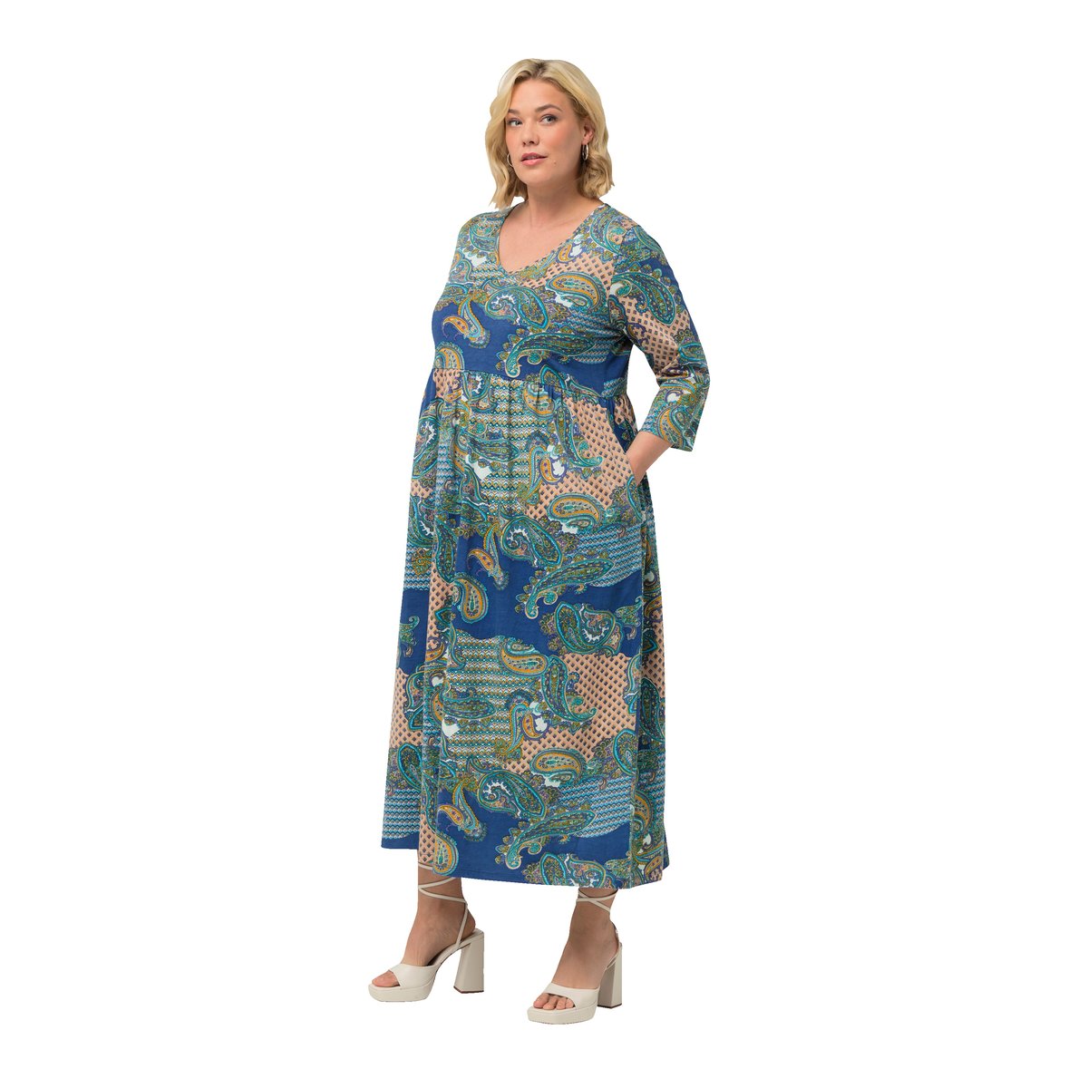 Robe en jersey coupe trapèze à pétrole foncé, ULLA POPKEN