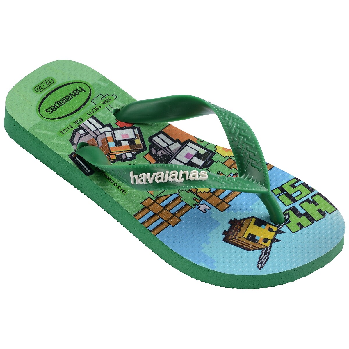 Tongs HAV. KIDS MINECRAFT vert, HAVAIANAS