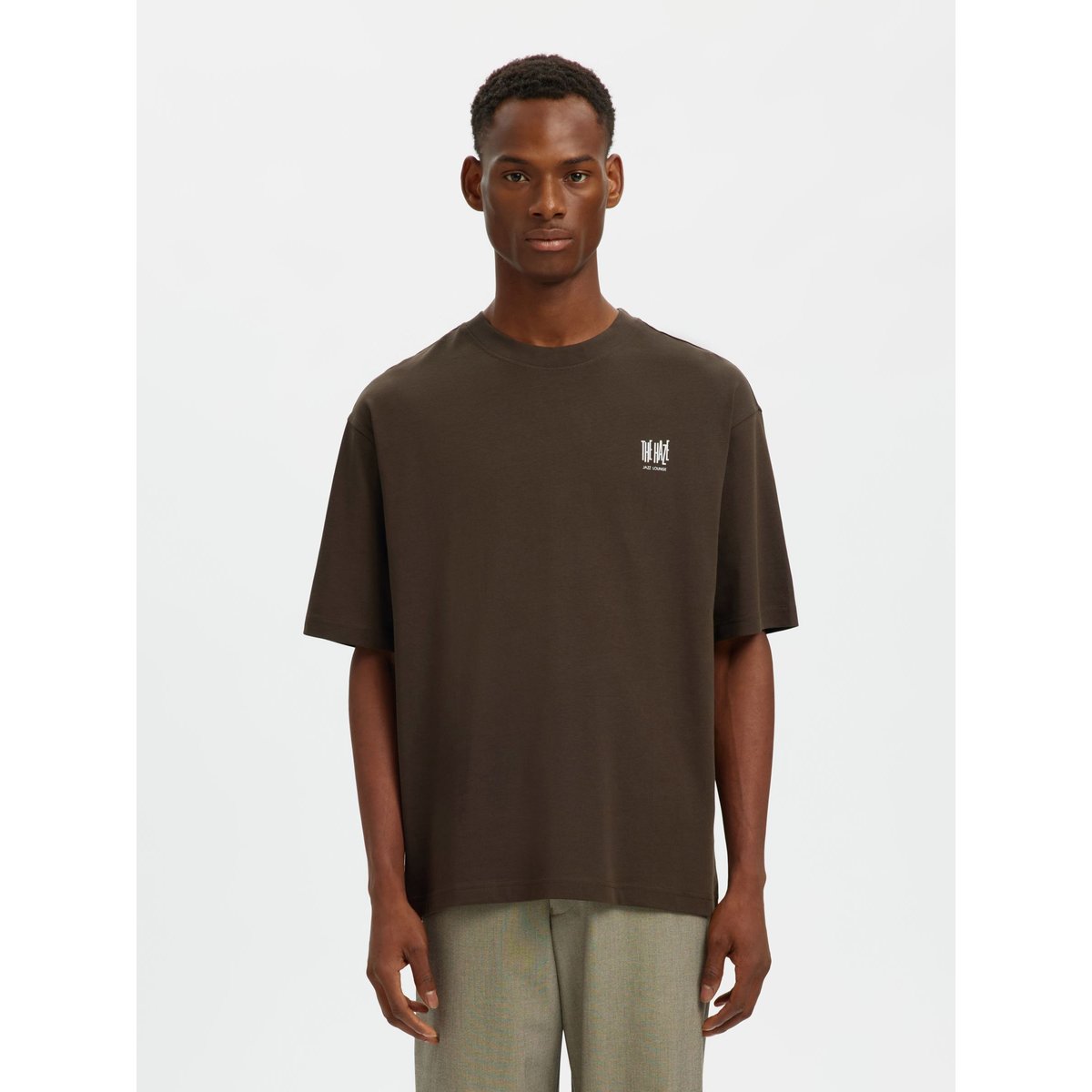 T-Shirt Ras Du Cou marron - delicioso, SELECTED
