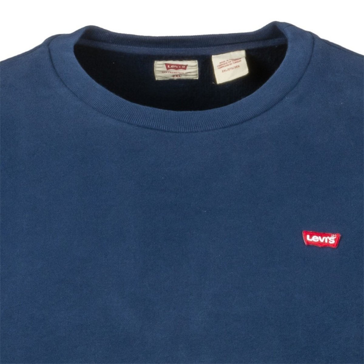 Sweat grande taille marine en coton uni avec logo coupe droite col rond bleu, LEVI'S