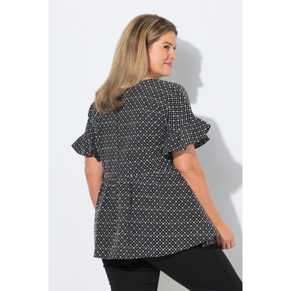 Veste esprit blouse à coupe évasée noir, ULLA POPKEN