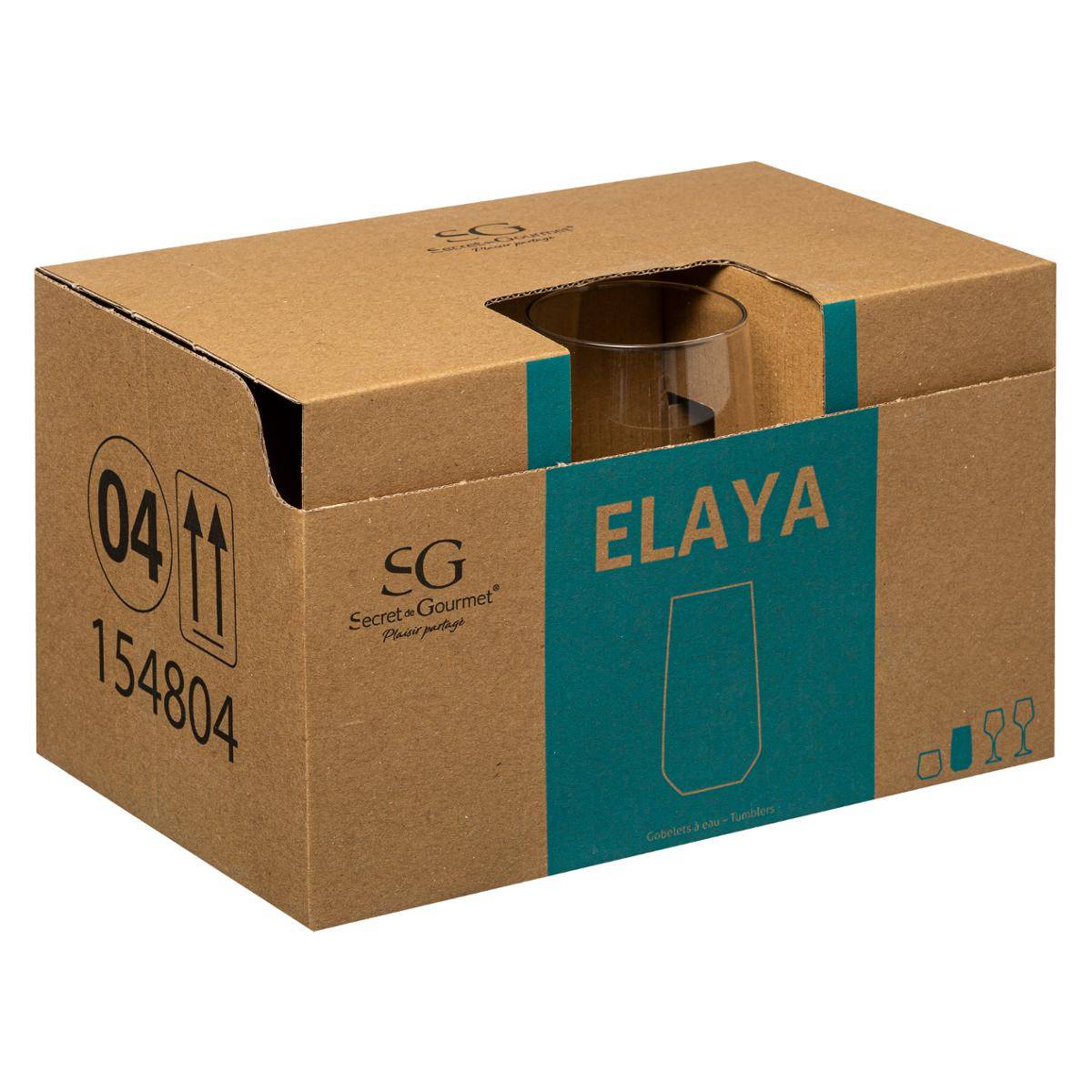 Lot de 6 verres hauts en verre 48 cl ELAYA transparent, SECRET DE GOURMET