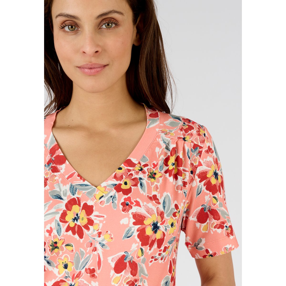 T-shirt fleuri en fibres viscose Lenzing(TM) rose fleuri, DAMART