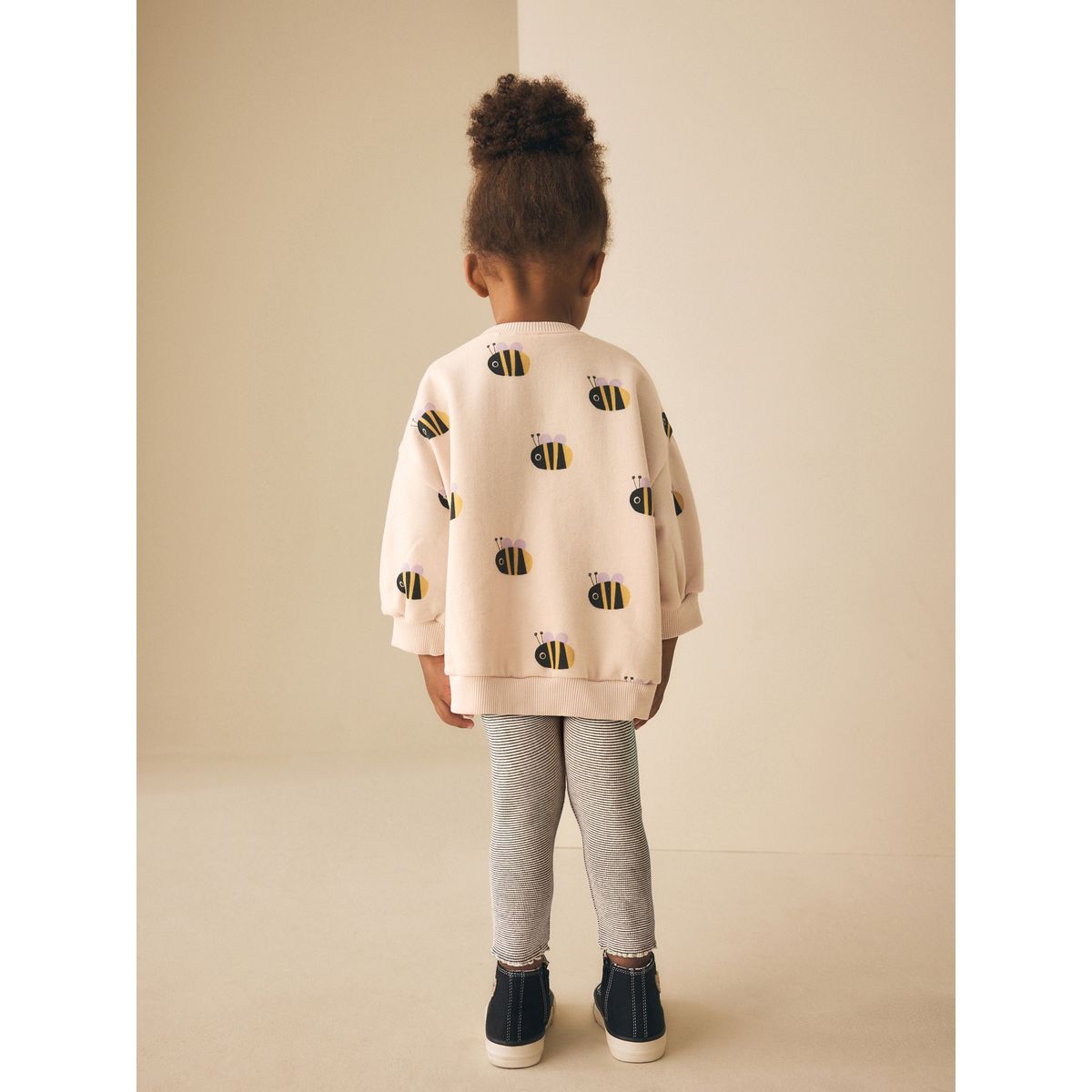 Ensemble sweat et legging abeille à rayures crème, NEXT