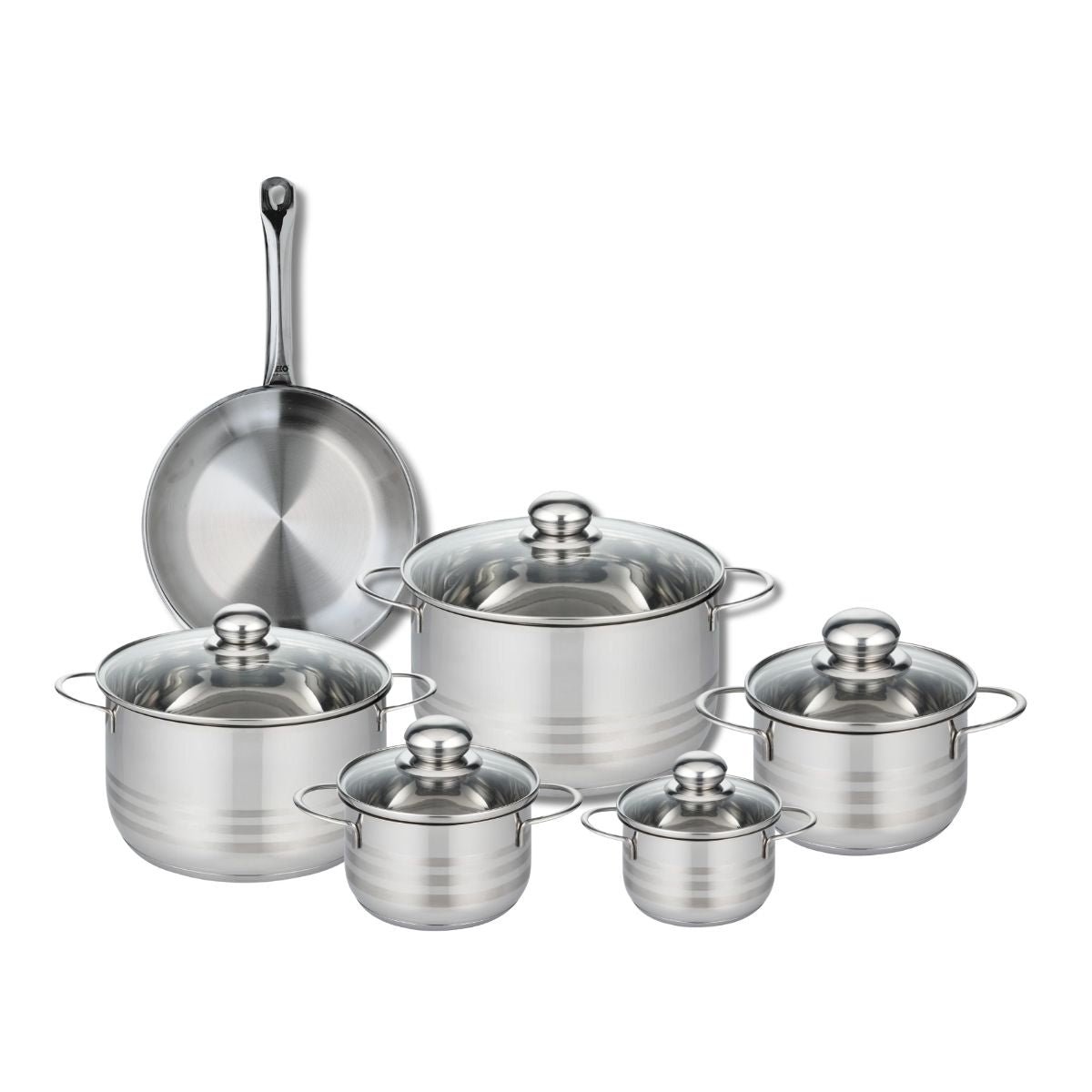 1 poêle 24cm + 5 faitouts 12/14/16/20/24cm PROFI BRILLANT gris, ELO