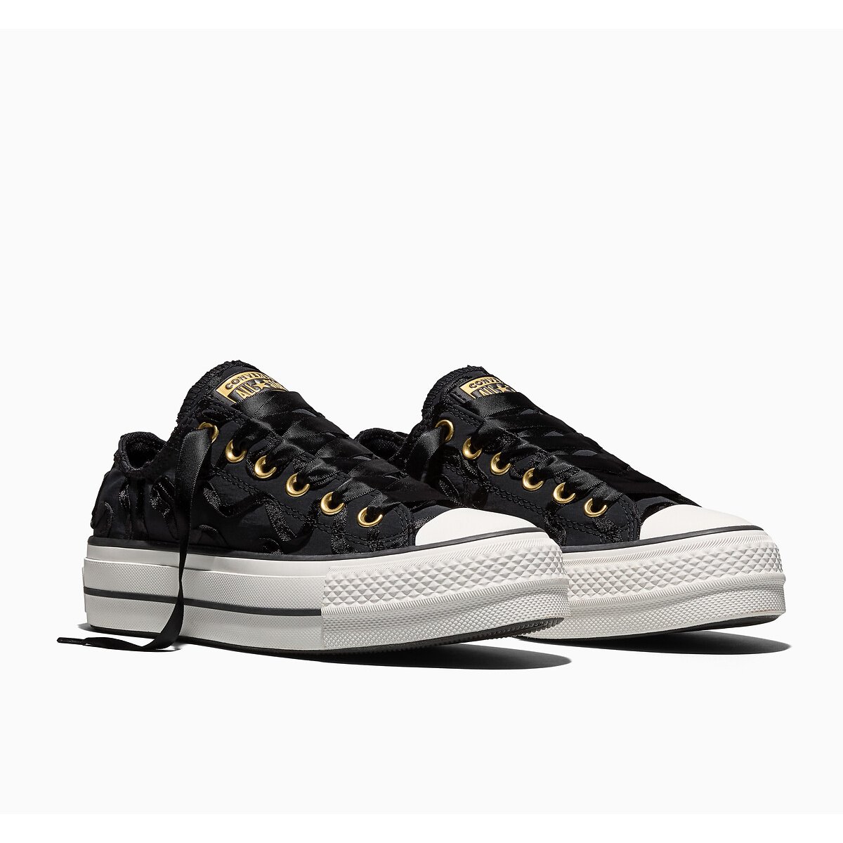 Baskets CHUCK TAYLOR ALL STAR LIFT OX RIBBON LACE noir, CONVERSE