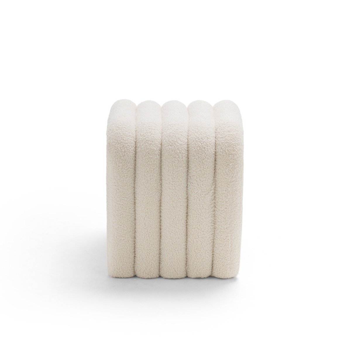 Tabouret rembourré en tissu bouclette- MUI blanc, DRAWER