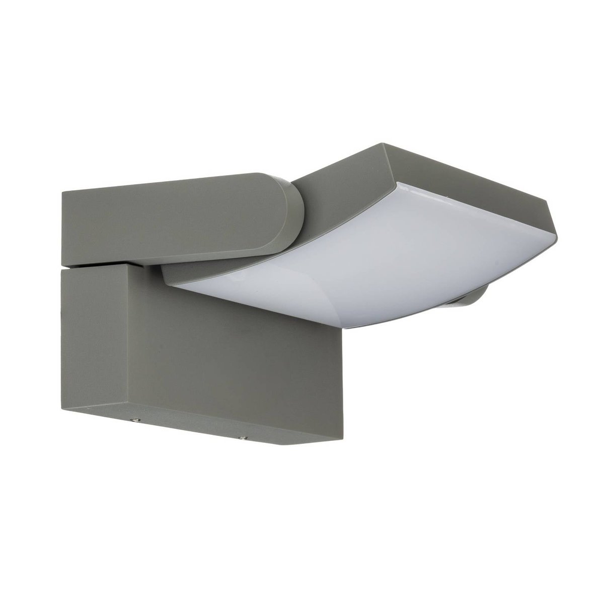 Applique extérieure en aluminium moderneLED gris clair, blanc satiné, LINDBY
