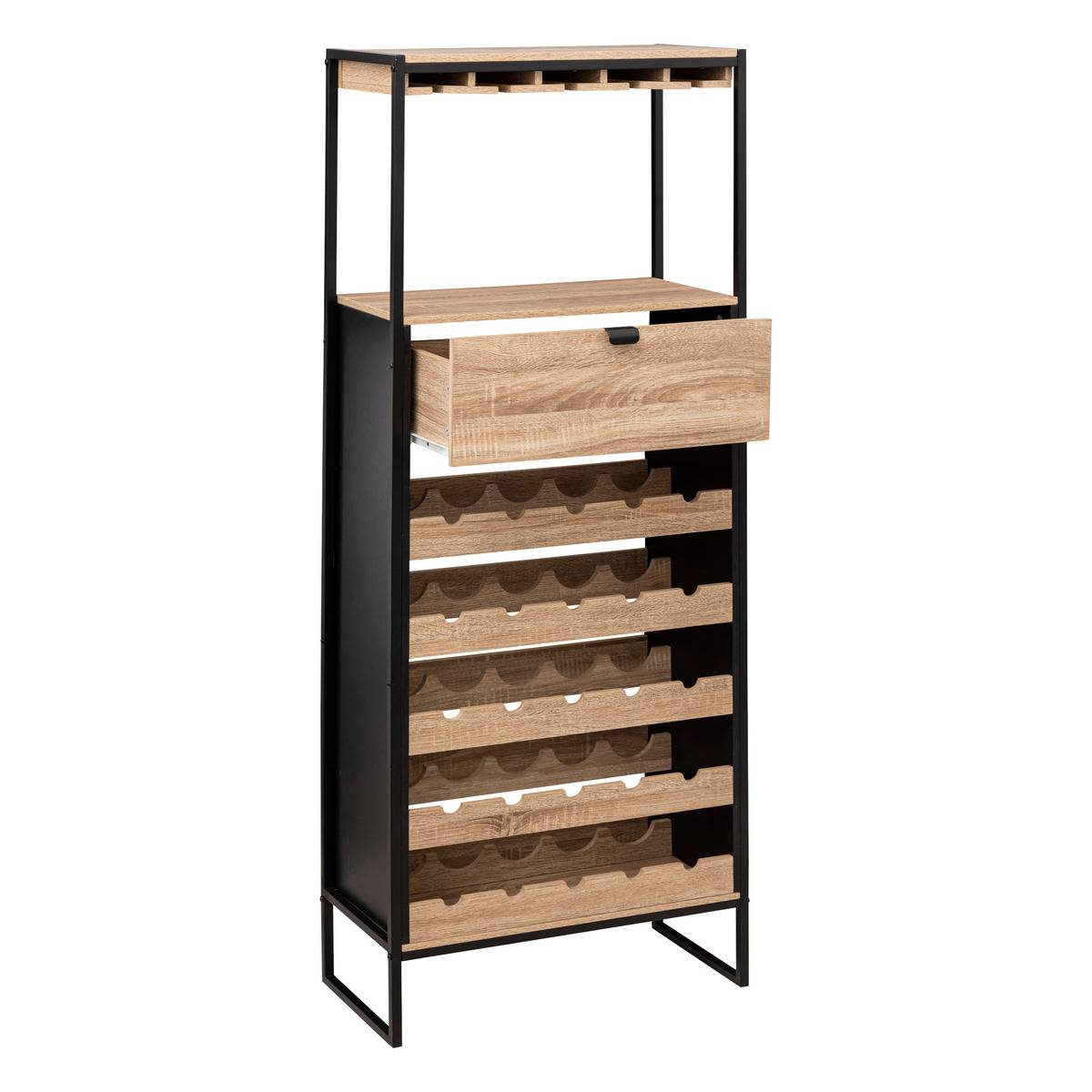Meuble bar x25 bouteilles ALIAJ noir, 5FIVE SIMPLY SMART