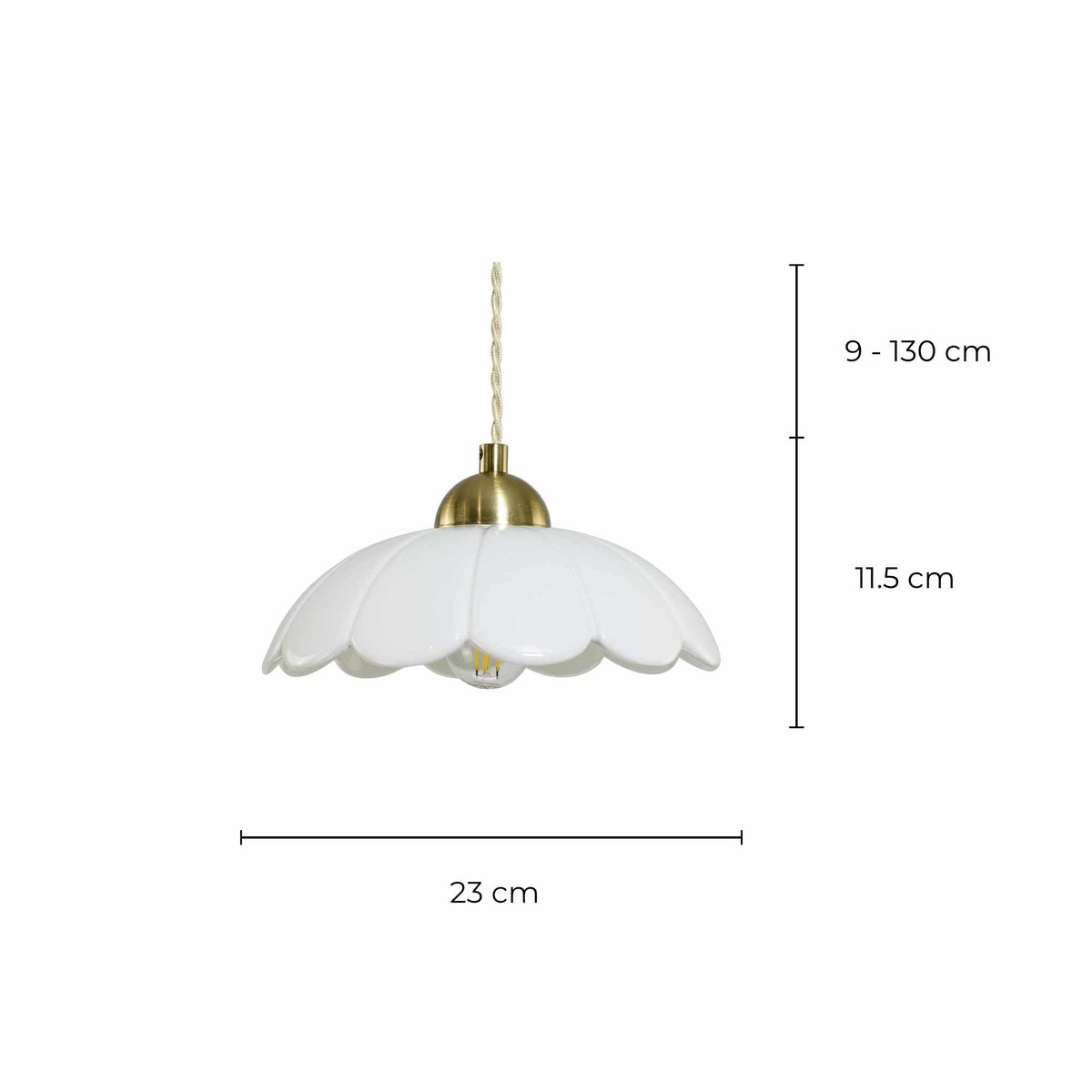 Suspension en céramique et métal, CLARIS blanc, C-CREATION