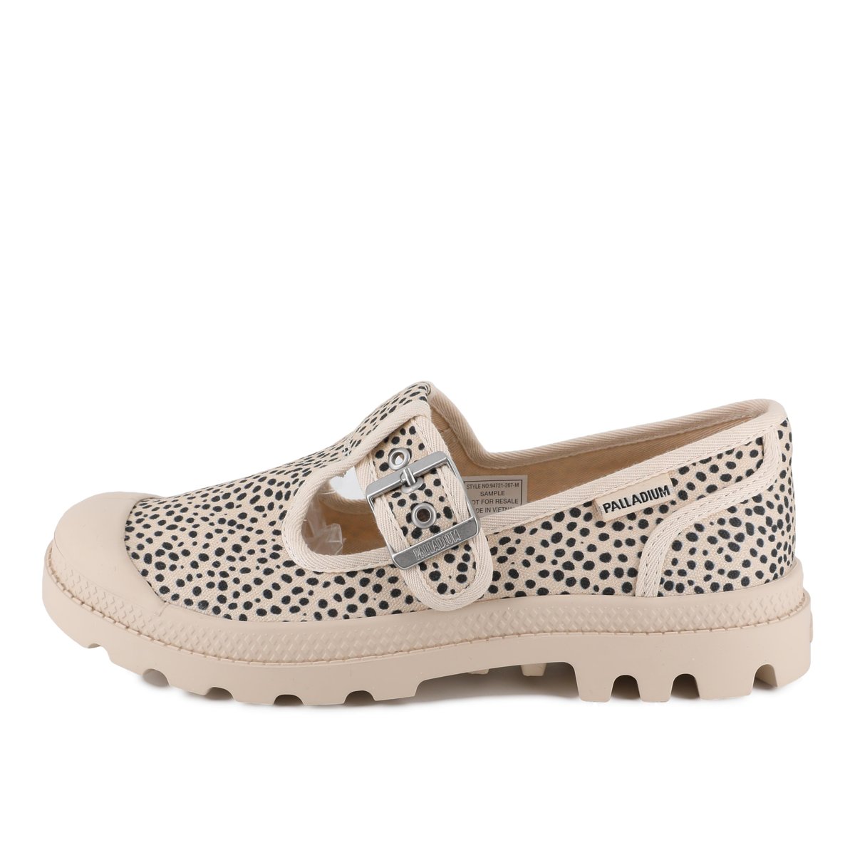 Baskets basses en coton PAMPA M-JANE WILD vert-sand/cheetah print, PALLADIUM