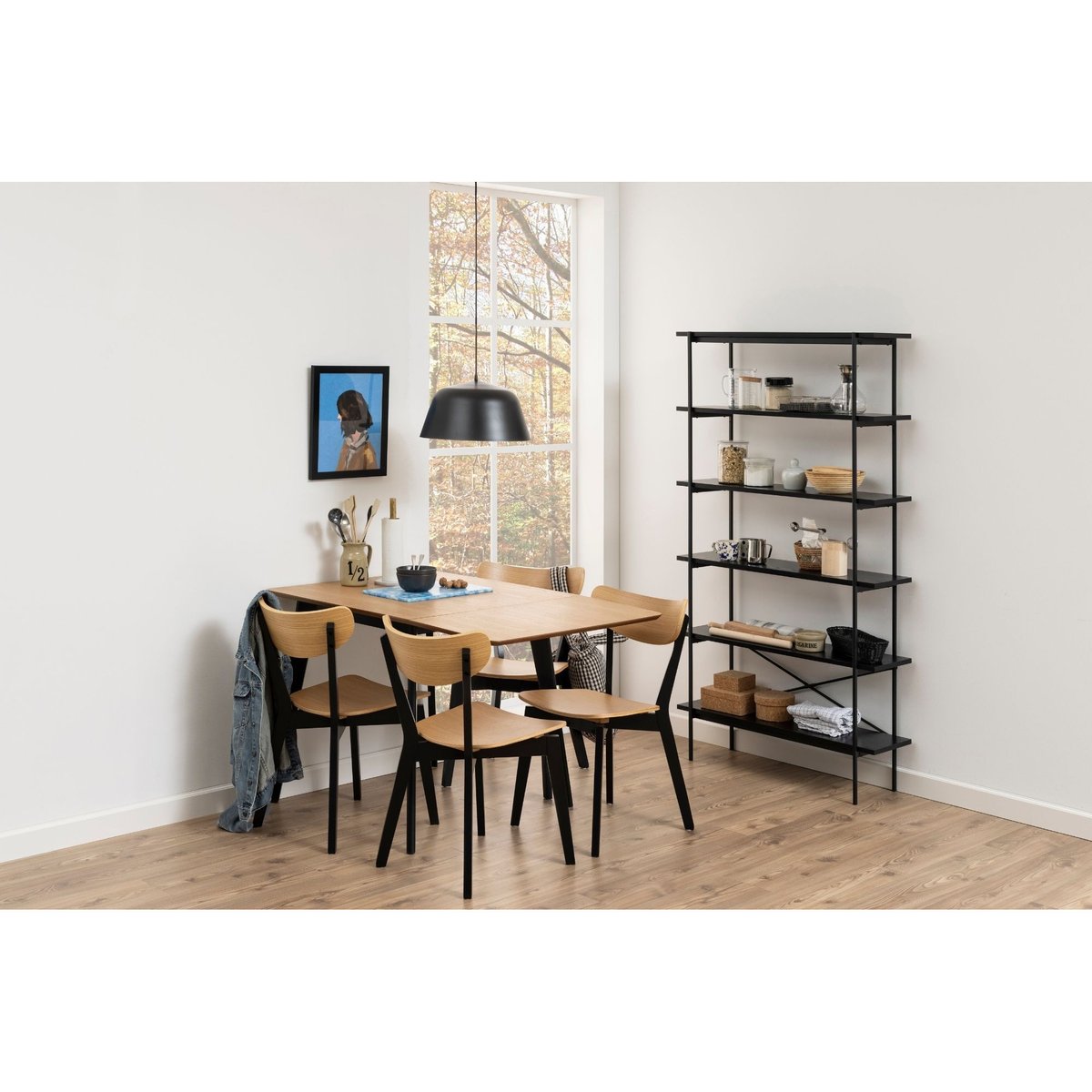 Table à manger carrée extensible en bois L80/120 - LETA chêne, HELLIN, DEPUIS 1862