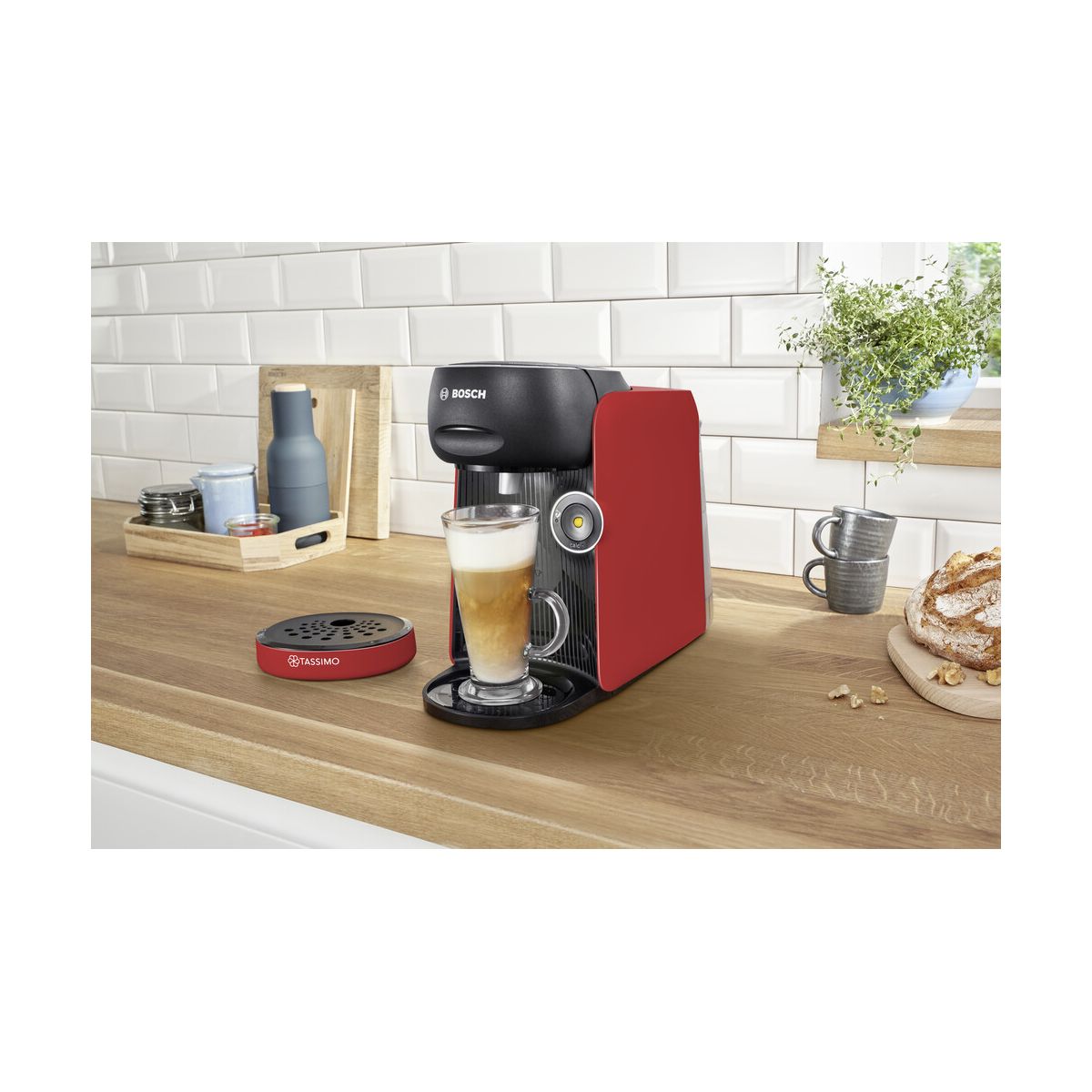 Tassimo FINESSE TAS163E noir + 3 packs de T- Dis couleur unique, BOSCH