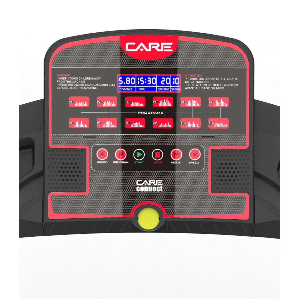 Tapis de course connecté - 14km/h - CARE - KINOMAP rouge, CARE FITNESS