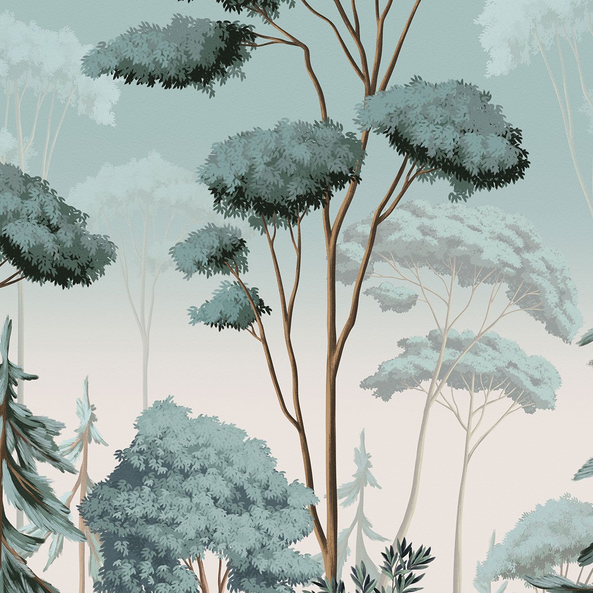 Papier peint forêt des fjords intissé, HEXOA