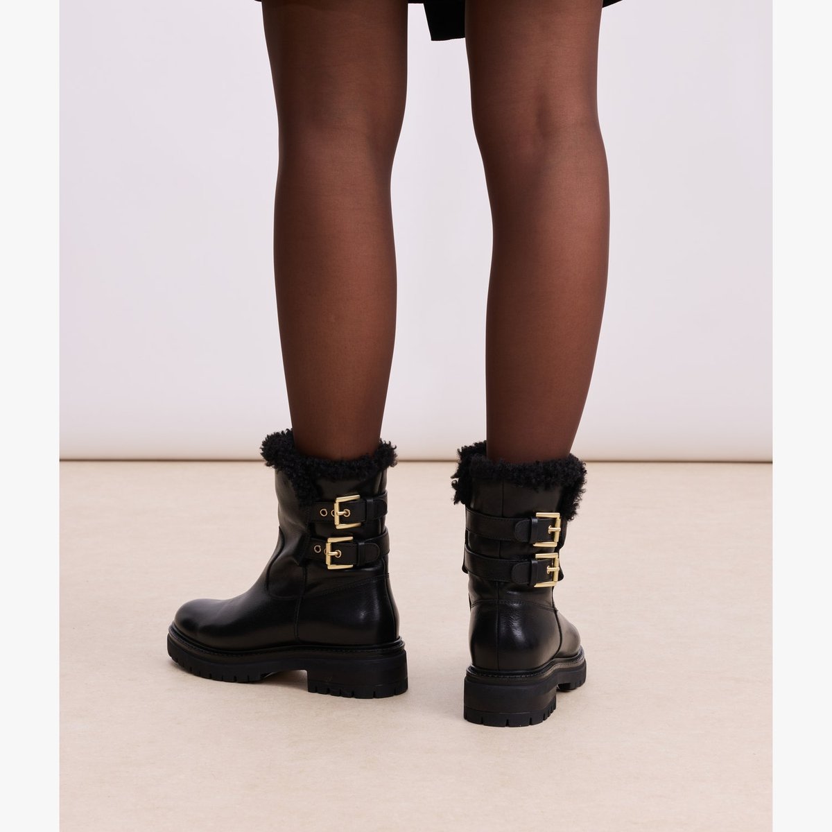 Boots À Talon en cuir KATIA noir, BOCAGE
