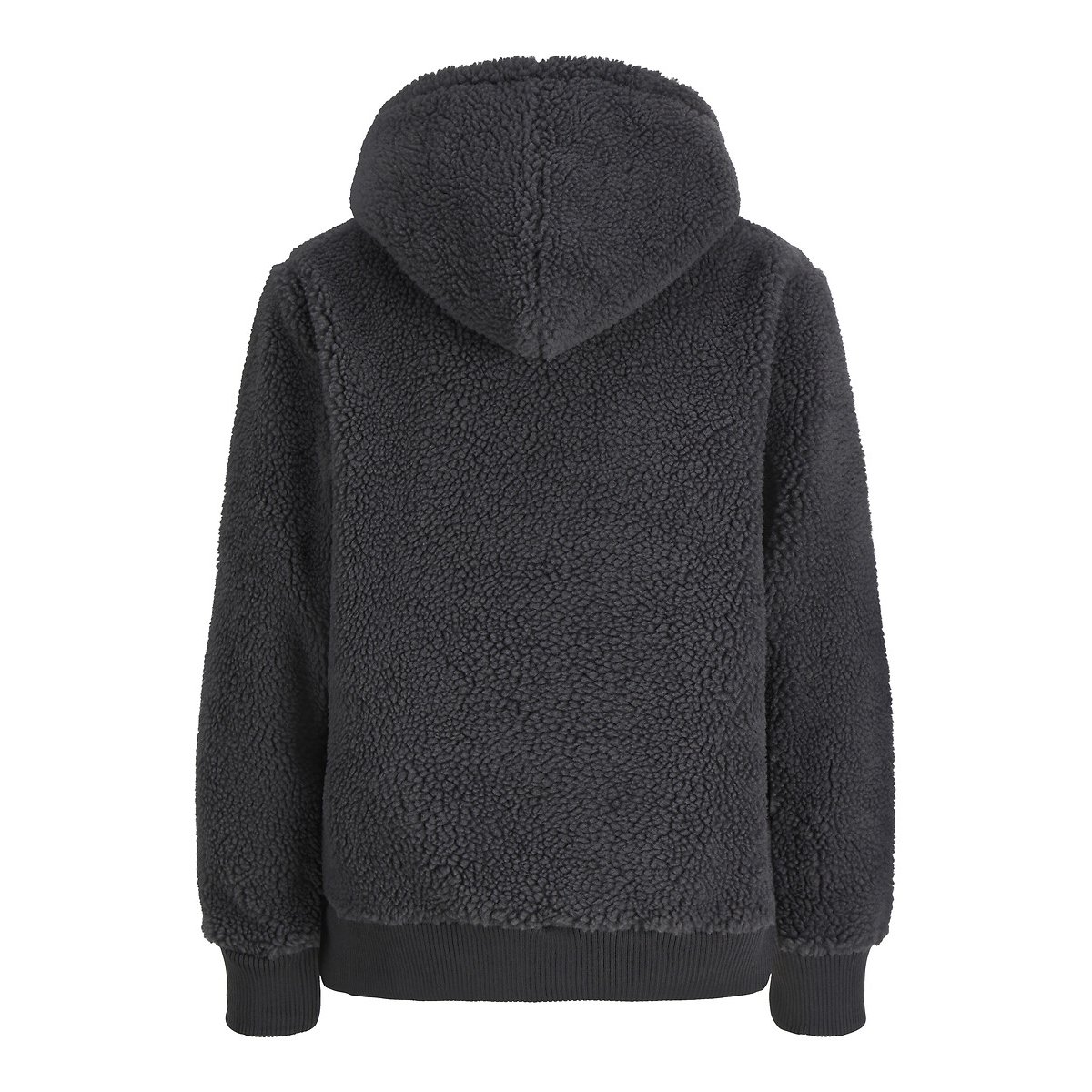 Sweat à capuche en sherpa gris, JACK & JONES JUNIOR
