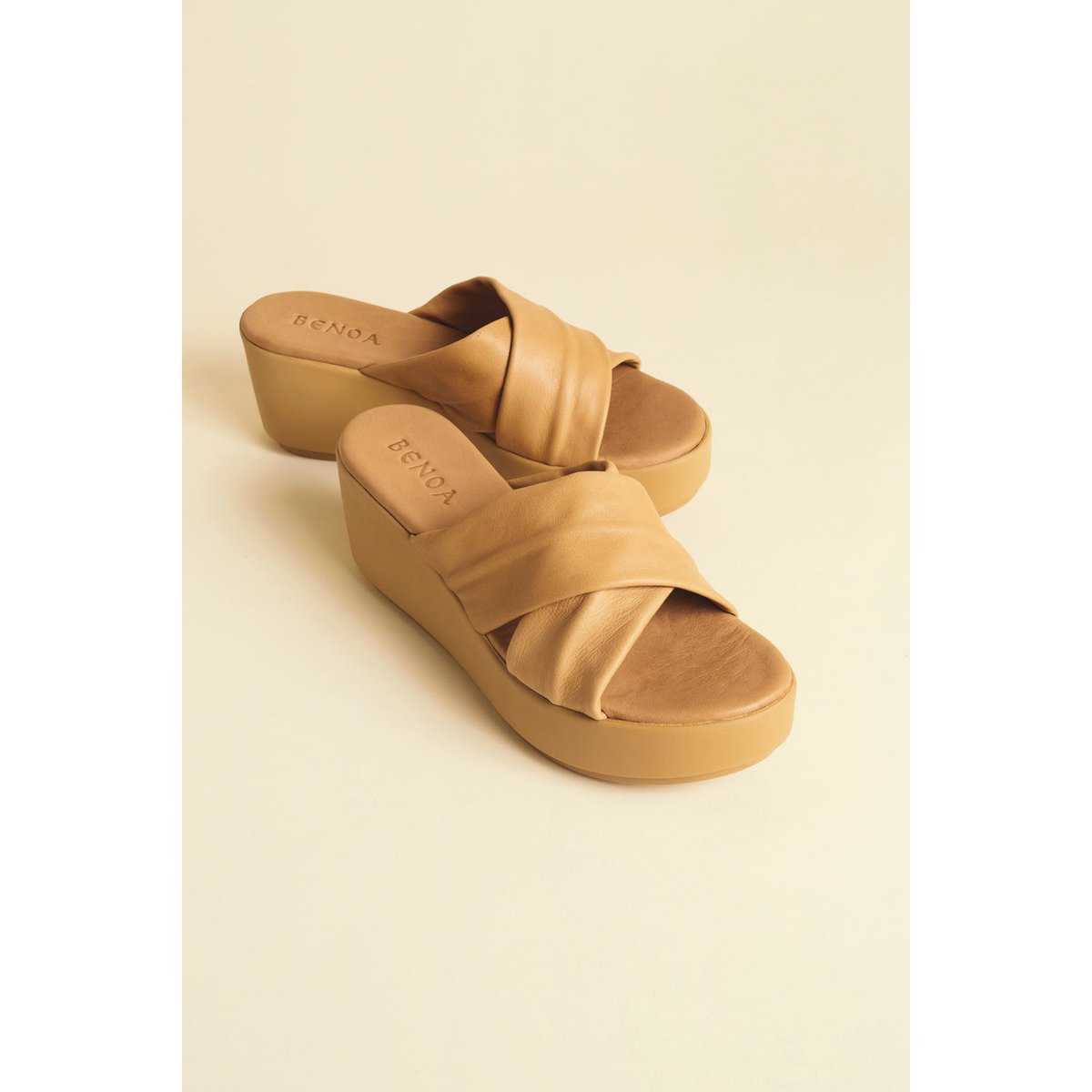 Sandales compensées FLINT camel, BENOA