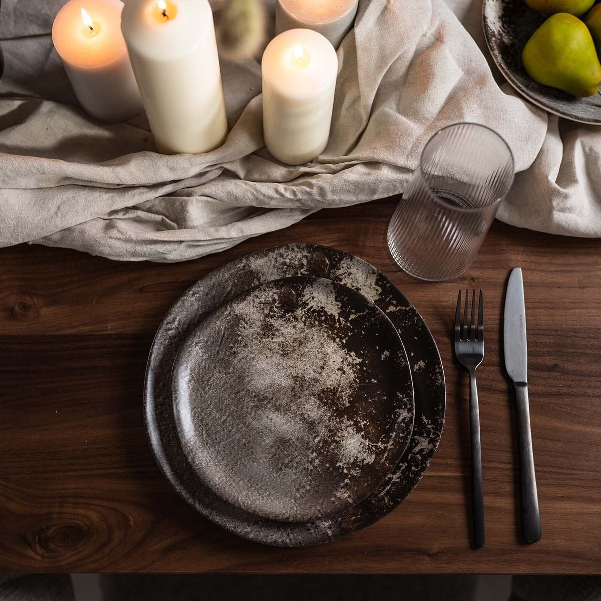 Lot de 6 assiettes plates, SAVANNAH marron, KARE DESIGN
