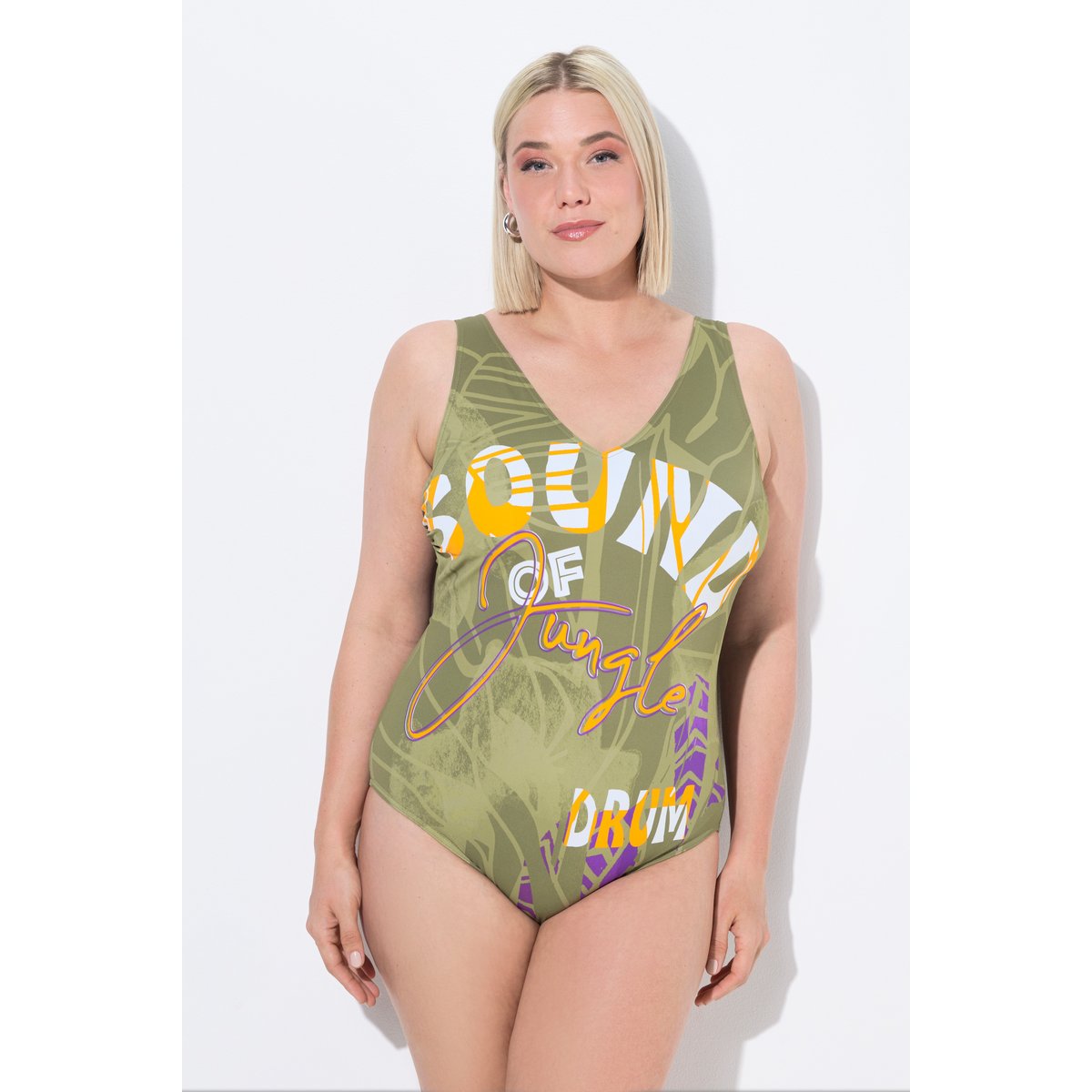 Maillot de bain sans bonnets souples. vert kaki, ULLA POPKEN