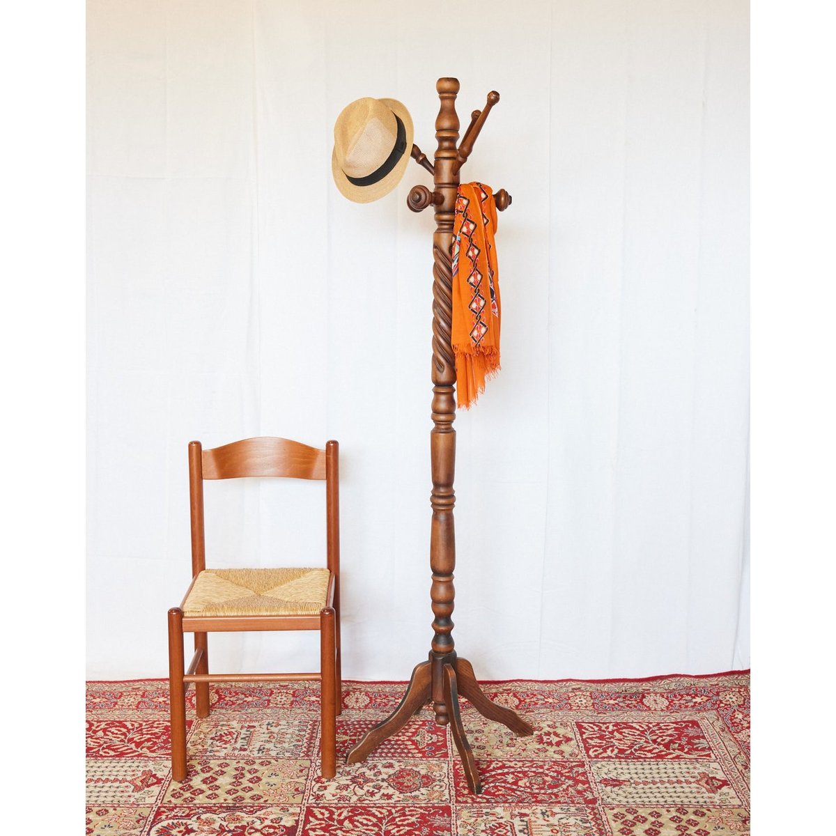 Porte-manteau en bois tourné Max N°403 - Bon état bois clair, DEBONGOUT