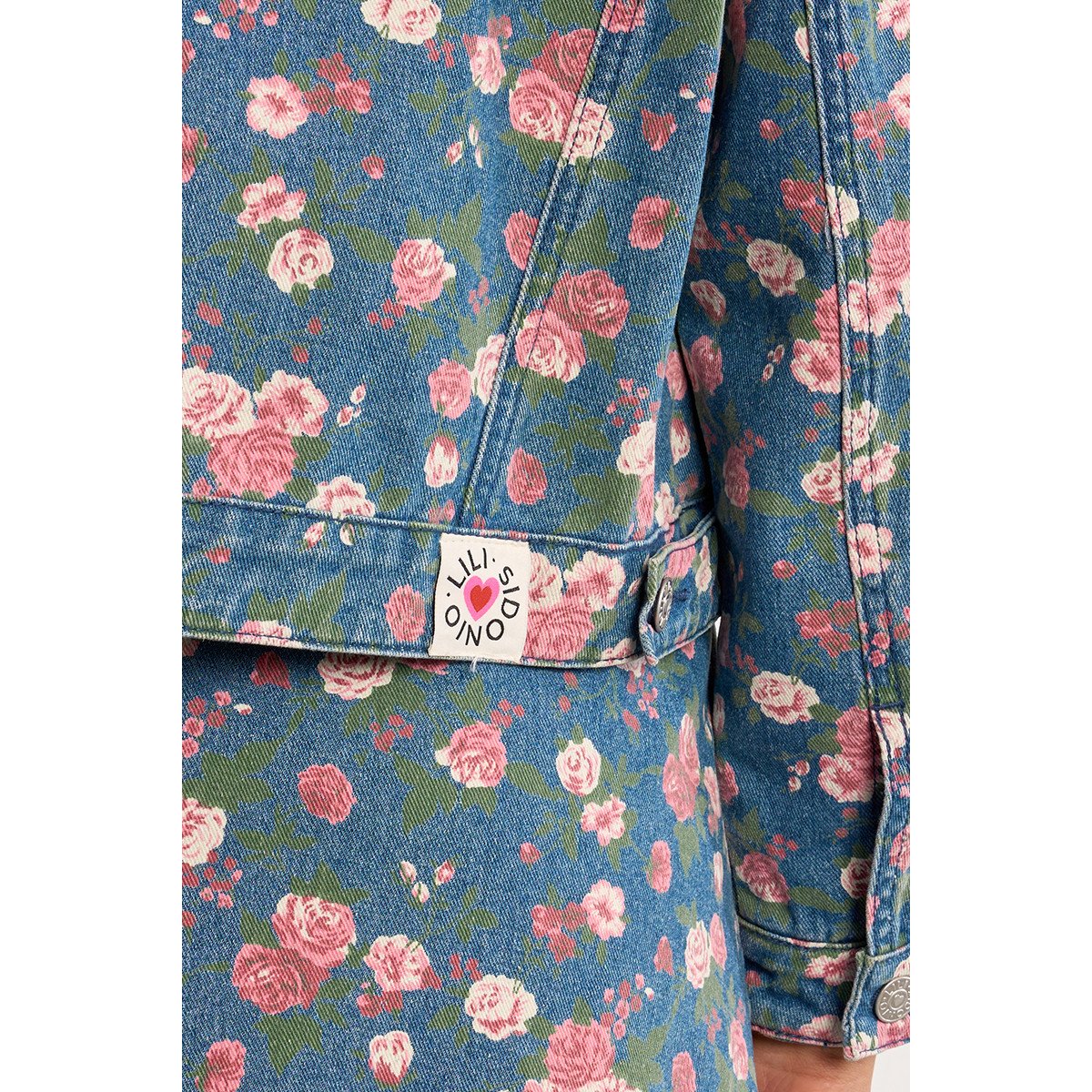 Veste denim à fleurs denim blue, LILI SIDONIO