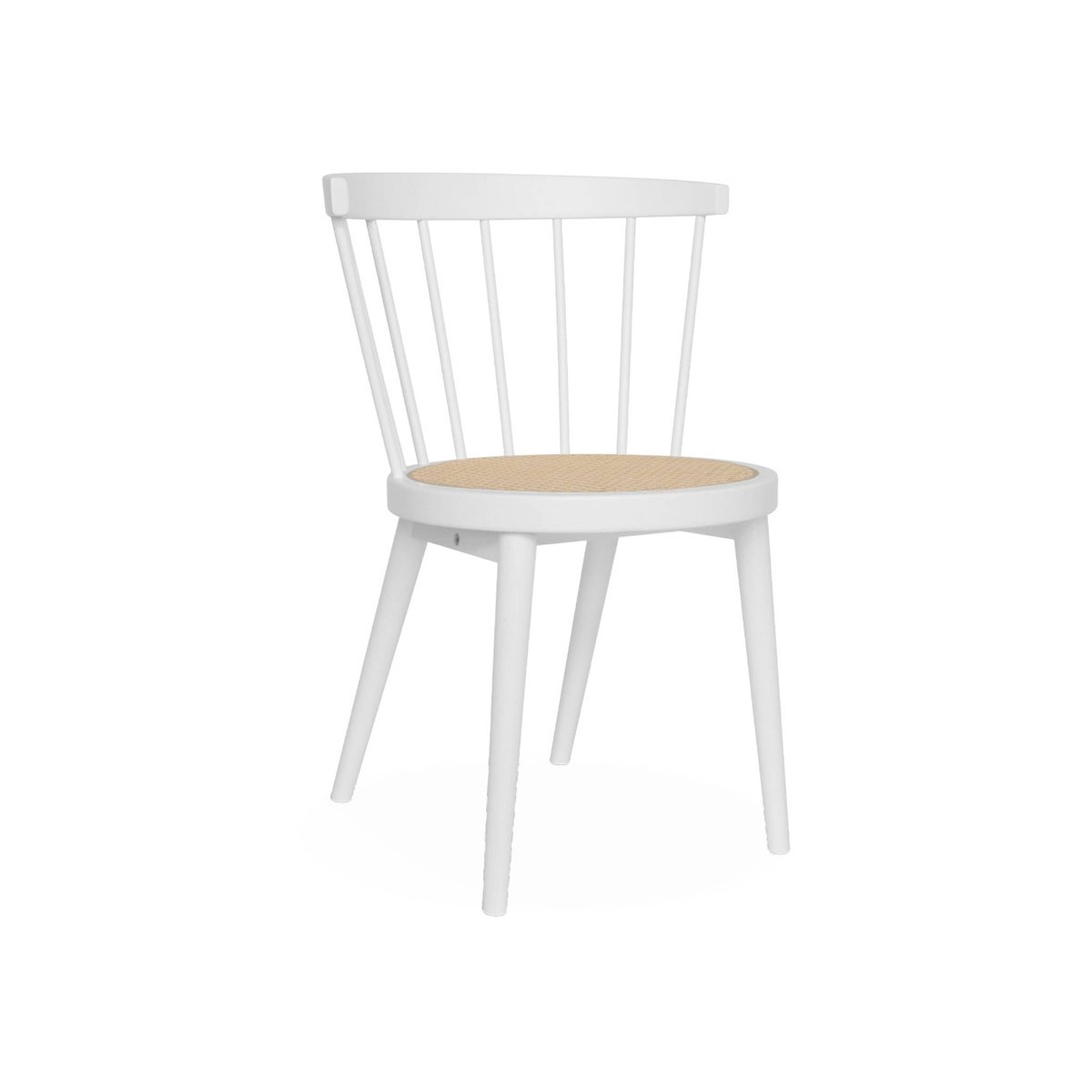 Chaise bohème bois d'hévéa et cannage (lot de 2) NORA blanc, SWEEEK