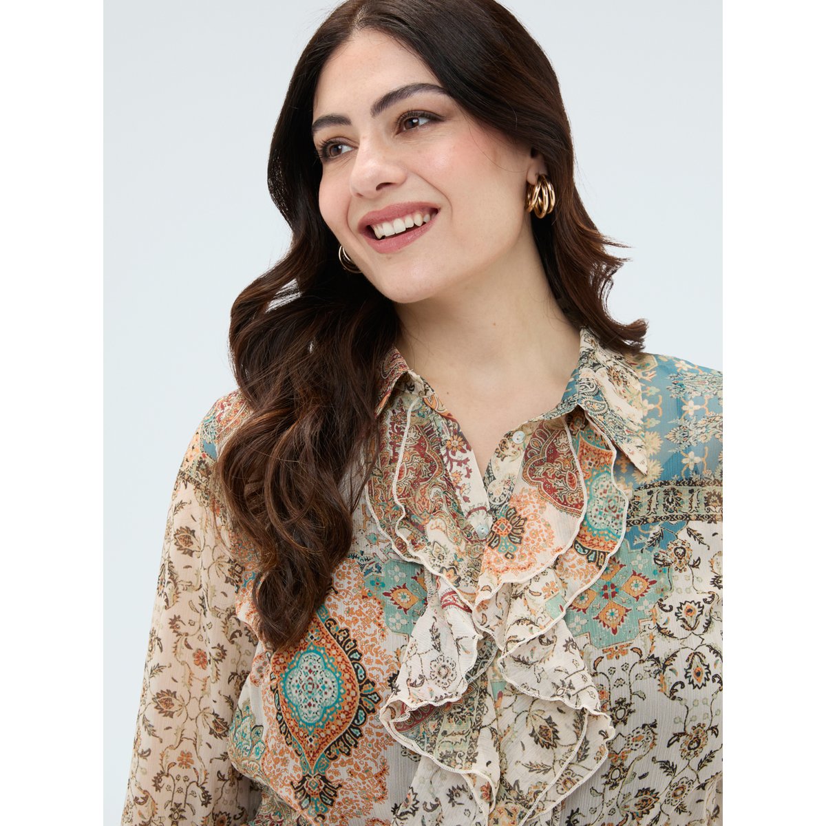 Chemise imprimé paisley beige, FIORELLA RUBINO