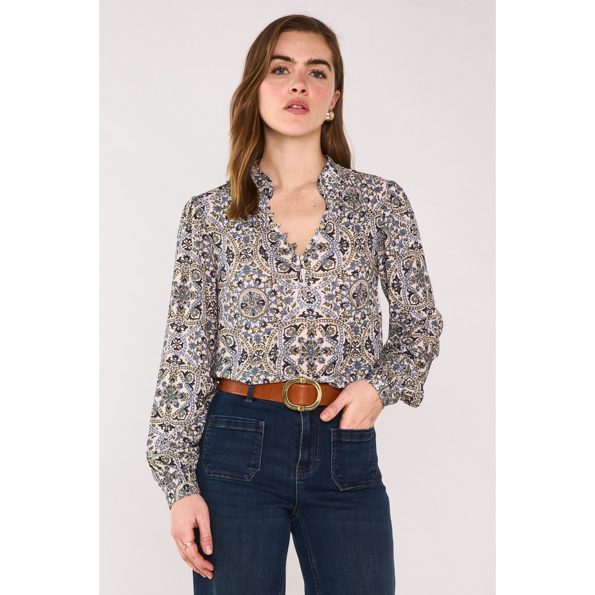 Blouse imprimée arabesque DELICE creme, Maison 123