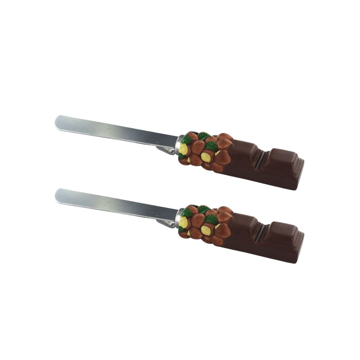 Set de 2 ustensiles spatule cuisine et spatule cuisine DISPLAY inox|marron, FACKELMANN