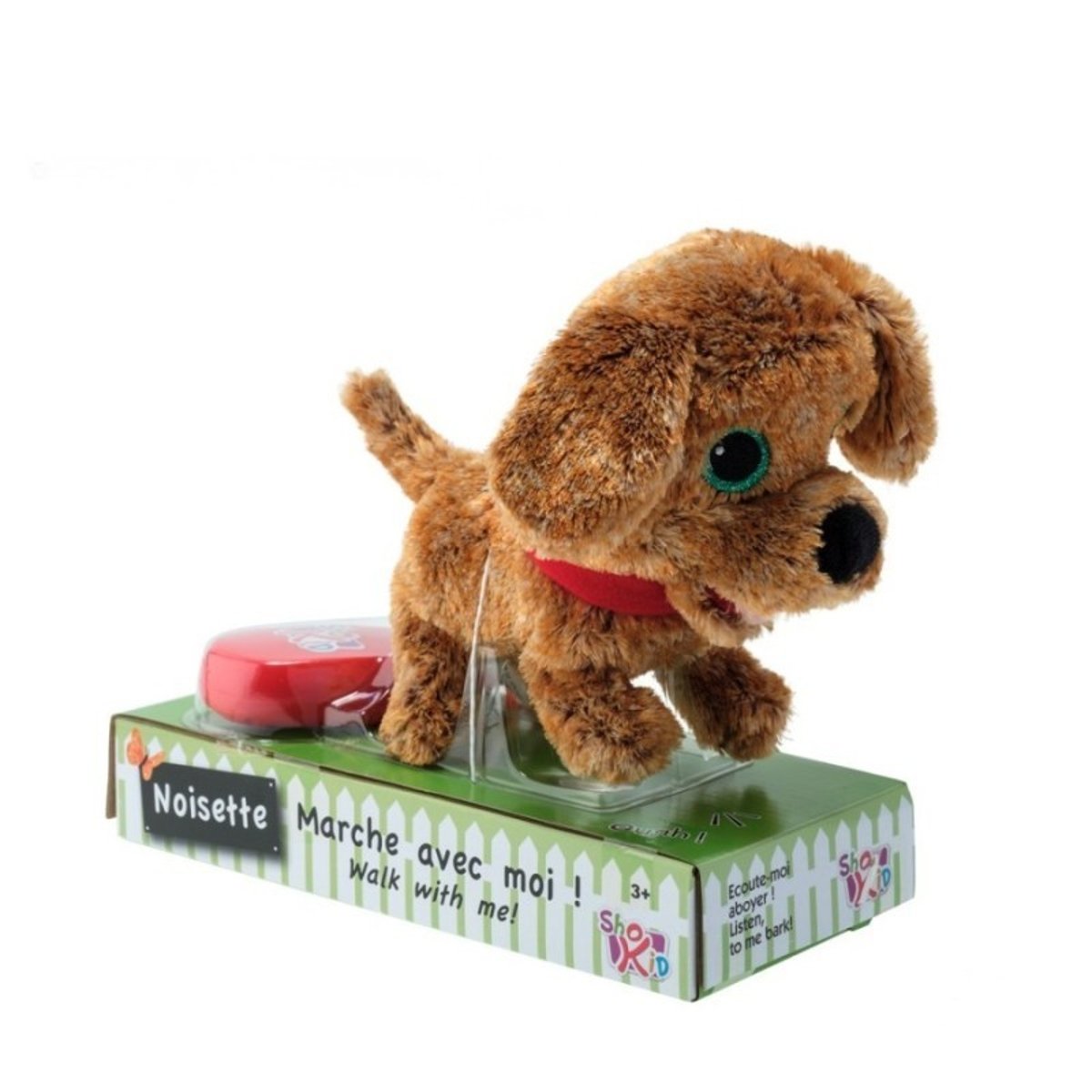 Peluche filoguidée chien Noisette marche avec moi ! marron, PIOUPIOU ET MERVEILLES