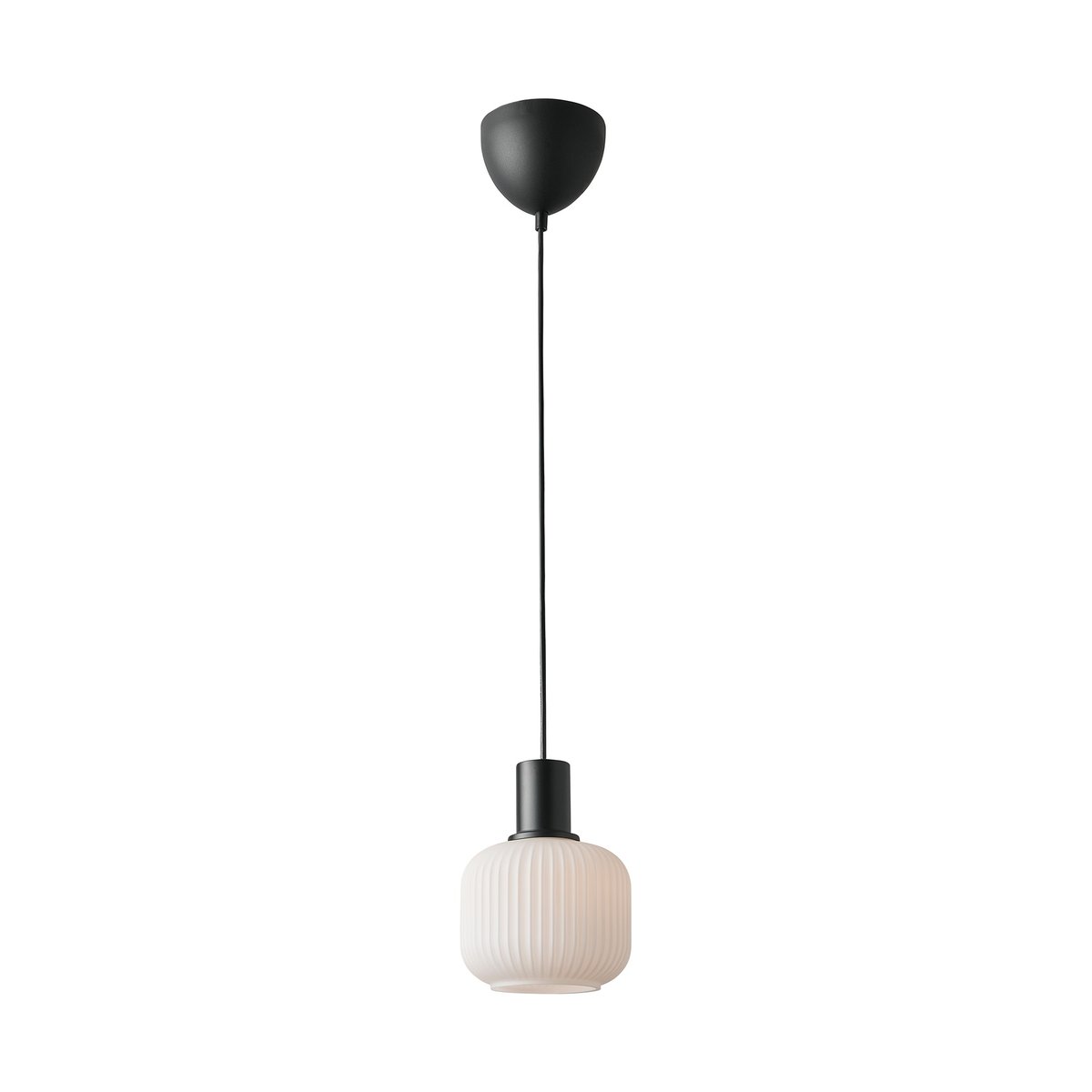 Suspension Mini en verre strié, MILFORD noir, NORDLUX