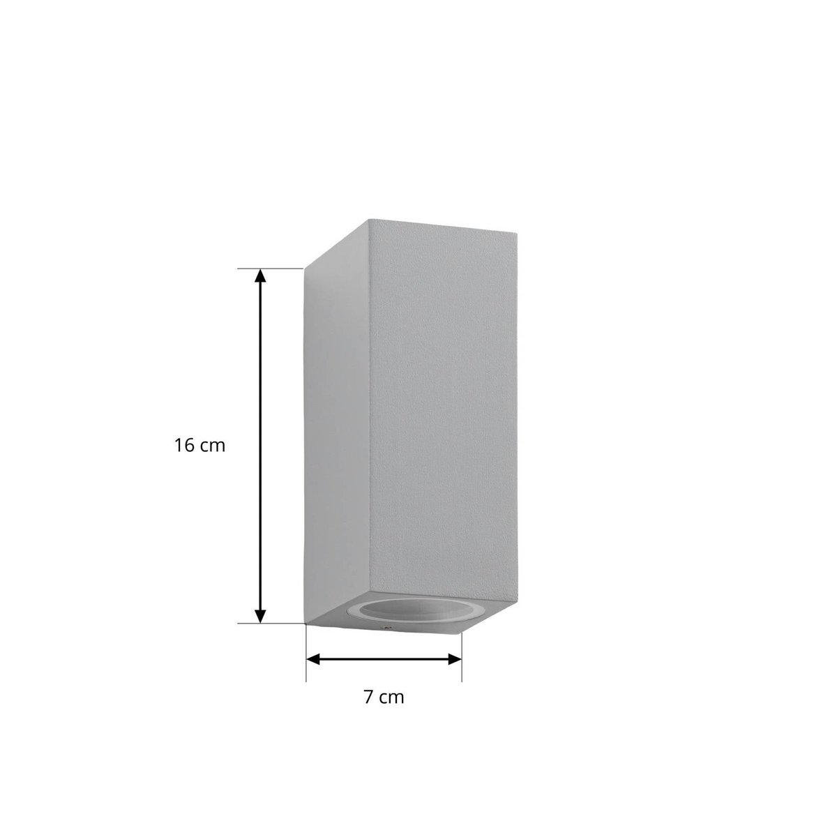 Applique extérieure en aluminium moderne gris (ral 7040), transparent, LUCANDE