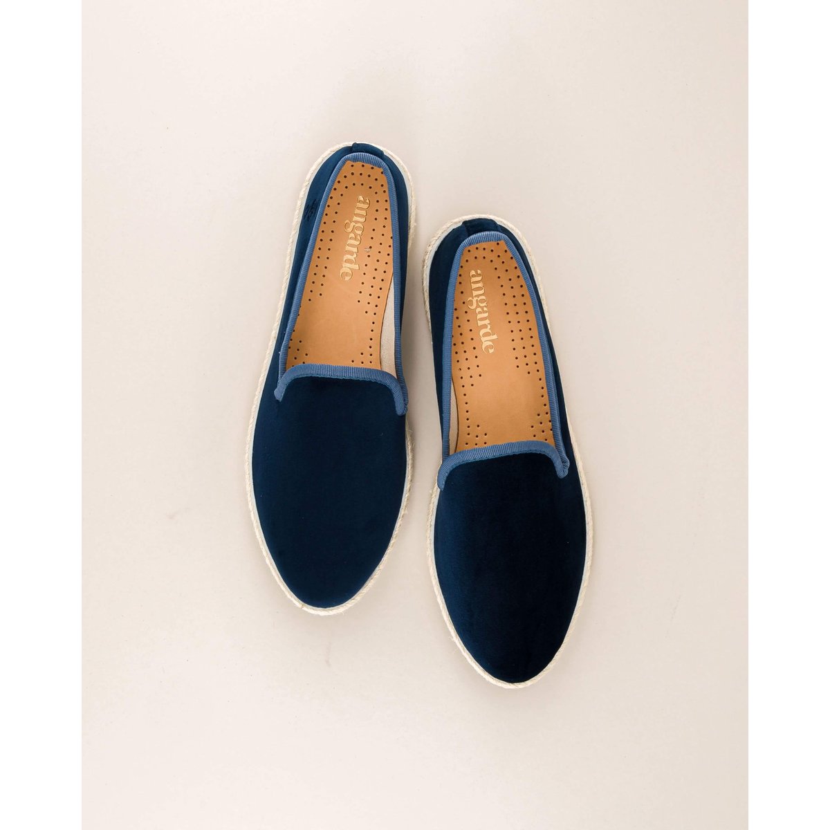 Espadrille velours CENITZ bleu myrtille, ANGARDE