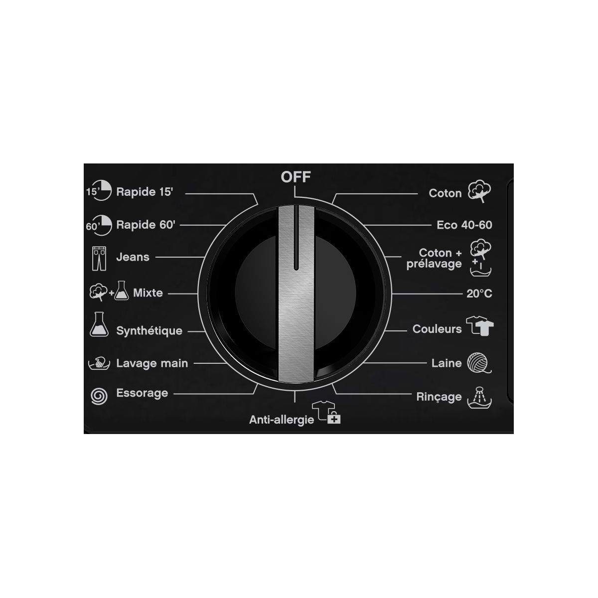 Lave linge hublot encastrable EELF814-2b - 8 kg - 1400 tr/min - Classe A - Moteur induction direct drive couleur unique, ESSENTIEL B