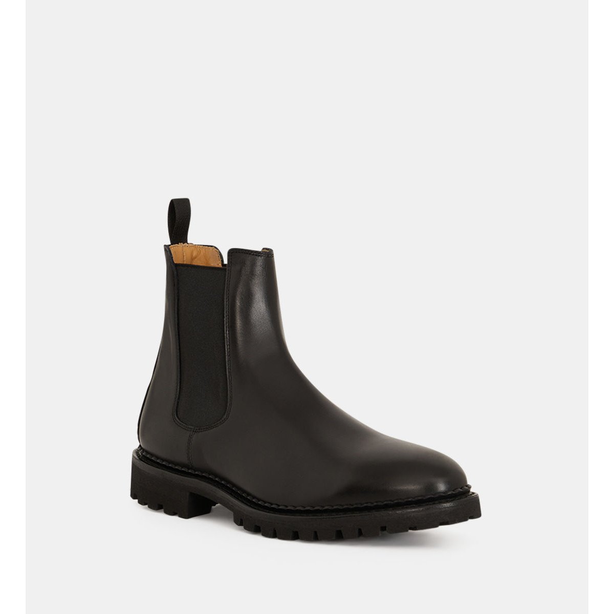 Boots chelsea sentier cuir lisse goodyear noir, COMPTOIR GL