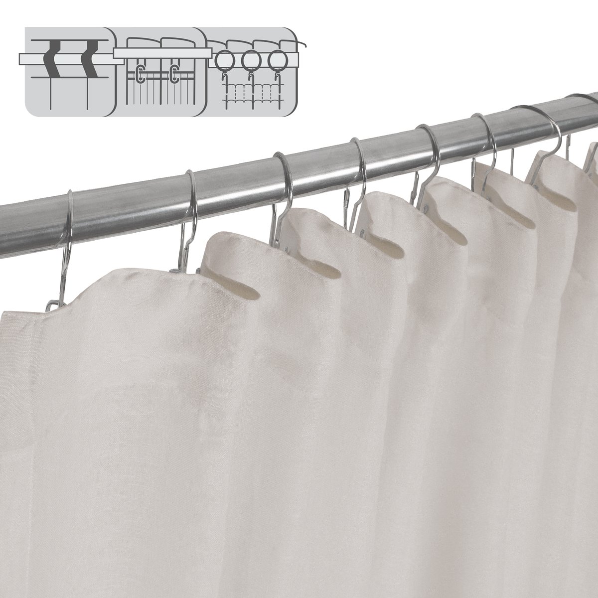 Voilage coton lin, ELARA beige, INSPIRE