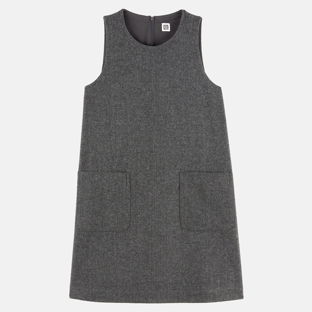Robe sans manches, courte et droite gris anthracite, LA REDOUTE COLLECTIONS