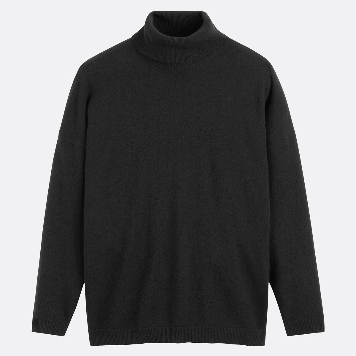 Pull col roulé, en fine maille cachemire noir, LA REDOUTE COLLECTIONS