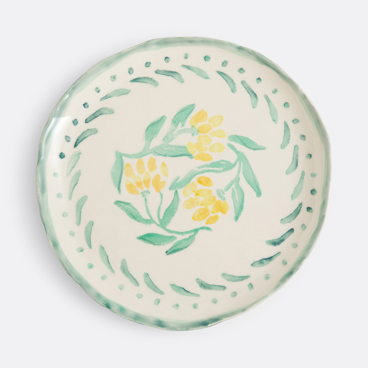 Set van 4 platte borden in aardewerk, Capria geel/groen, LA REDOUTE INTERIEURS