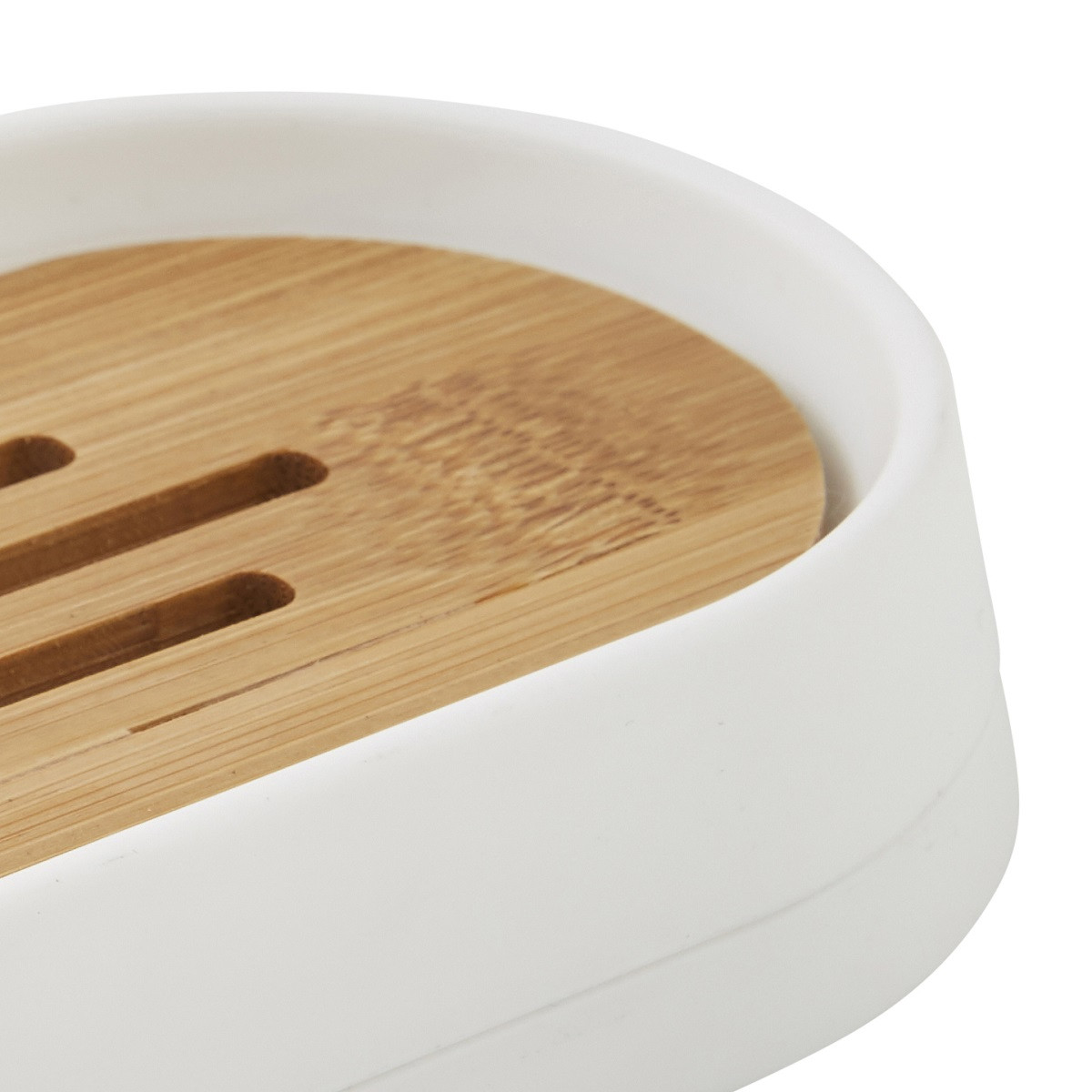 Set salle de bain uni 4 pièces en bambou PRIMA #ffffff, GUY LEVASSEUR