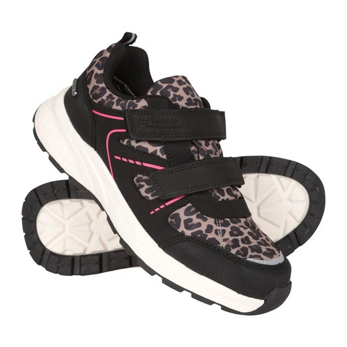 Baskets à double scratch motif/style léopard JUPITER ADAPTIVE rose, MOUNTAIN WAREHOUSE