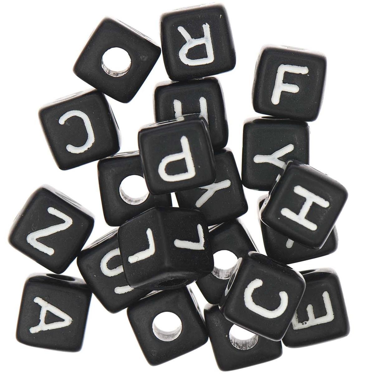 Itoshii pack 21 perles ponii noires love peace happiness joy couleur unique, RICO DESIGN